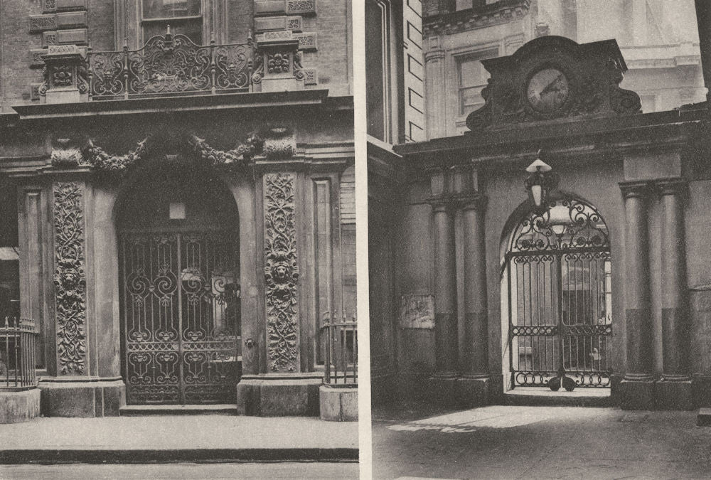 LONDON. Gates to East India avenue now Demolished for the New Lloyd's 1926